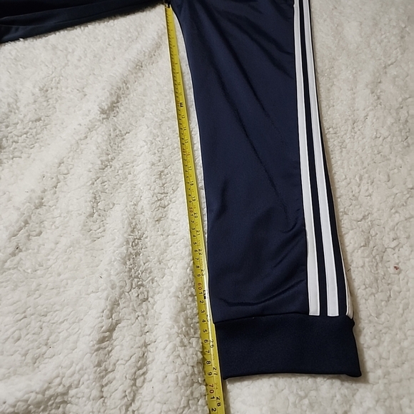 Adidas Soccer Pants Running Pants Navy Blue White Zip Bottom Legs Men's Medium - Picture 10 of 11
